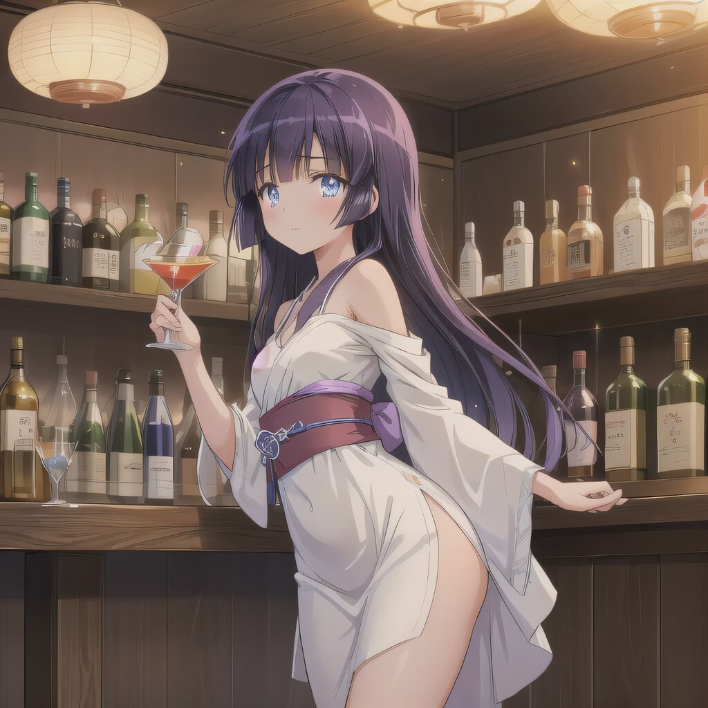 紫髪ロングで酒場の少女３