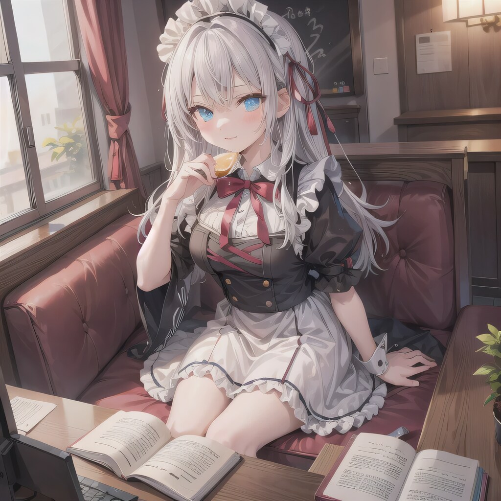 灰髪ロングで漫画喫茶の少女２