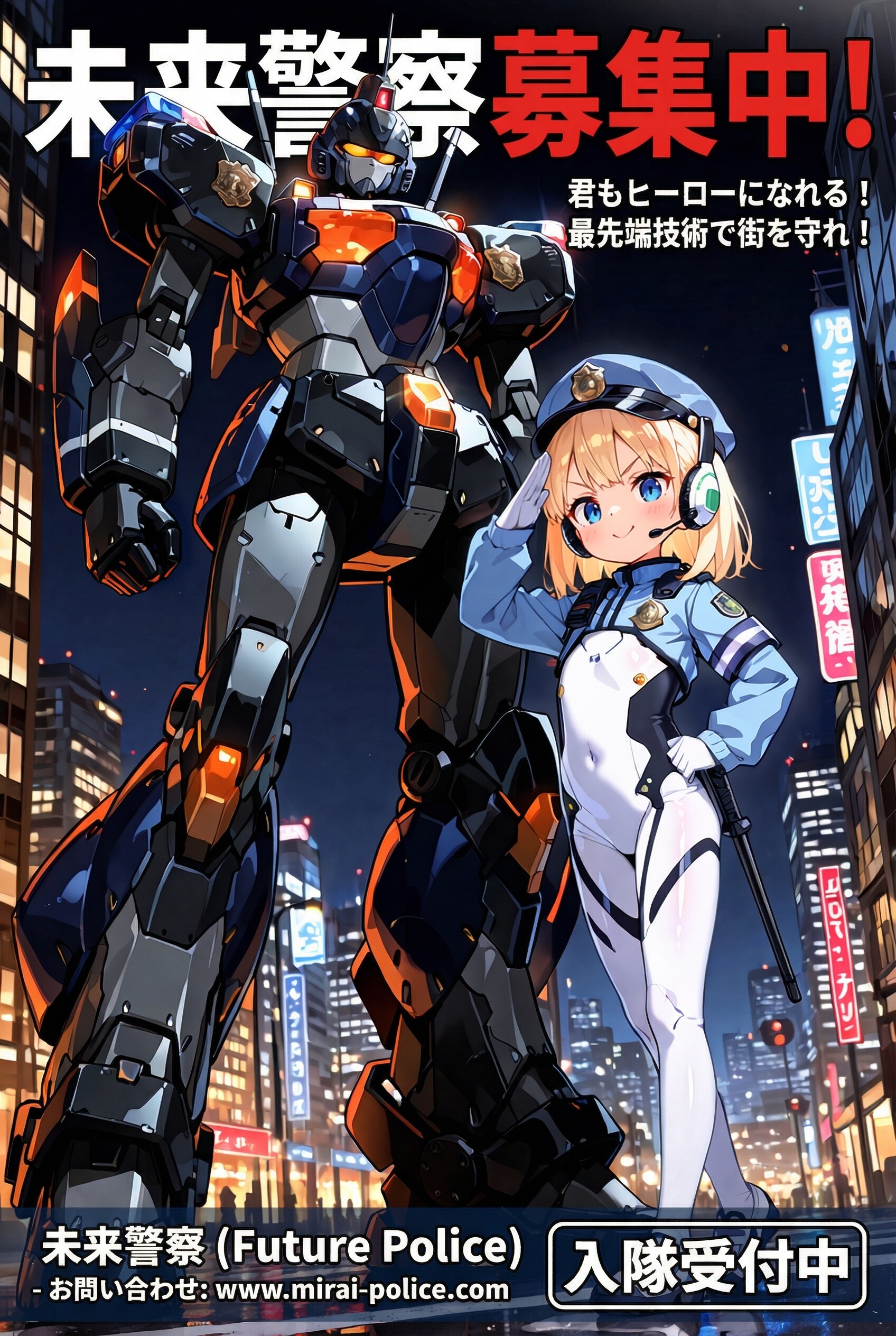 未来警察募集中！ | の人気AIイラスト・グラビア