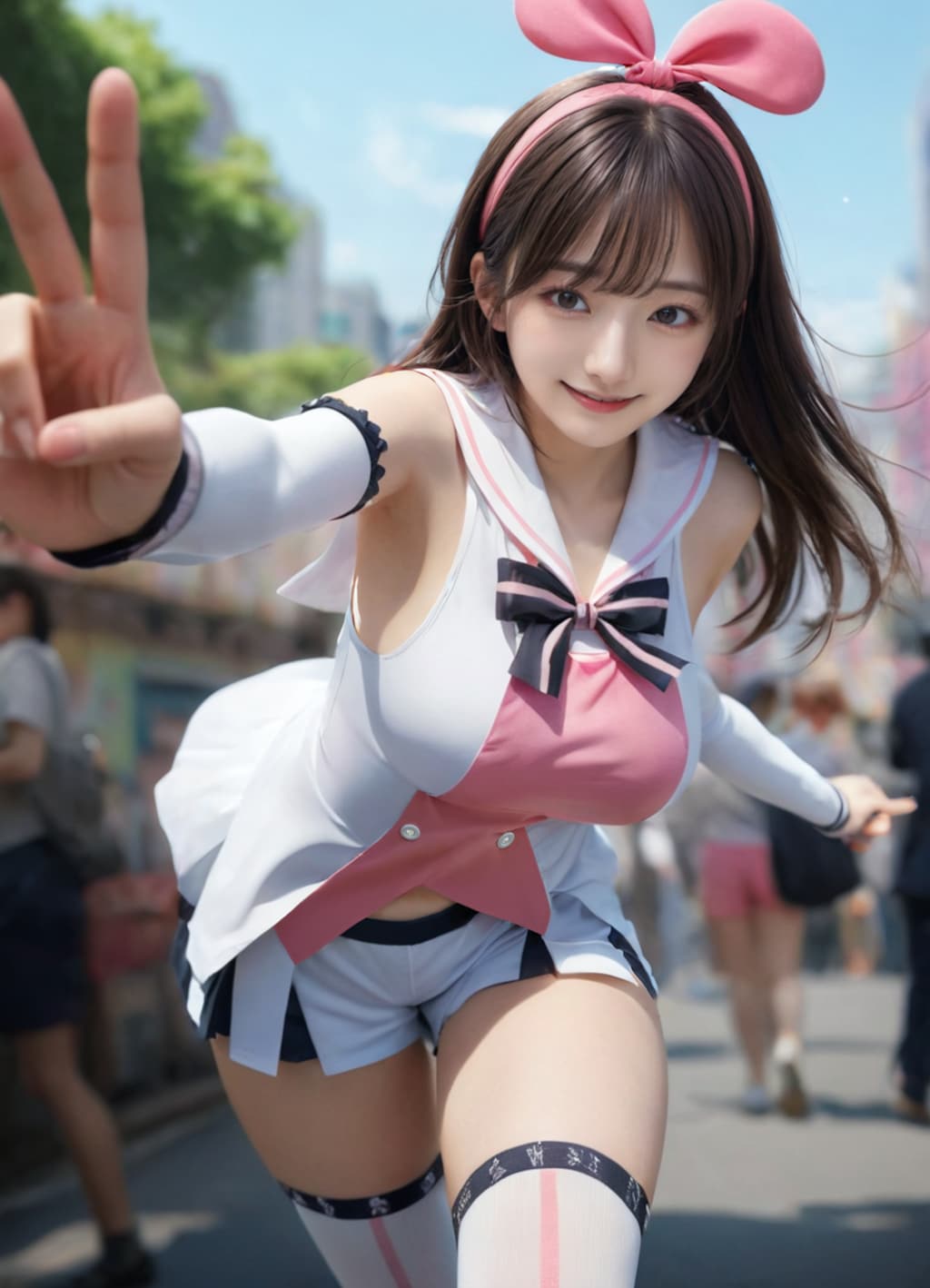 街角でなついコスプレをしている方を発見！　緊急撮影会