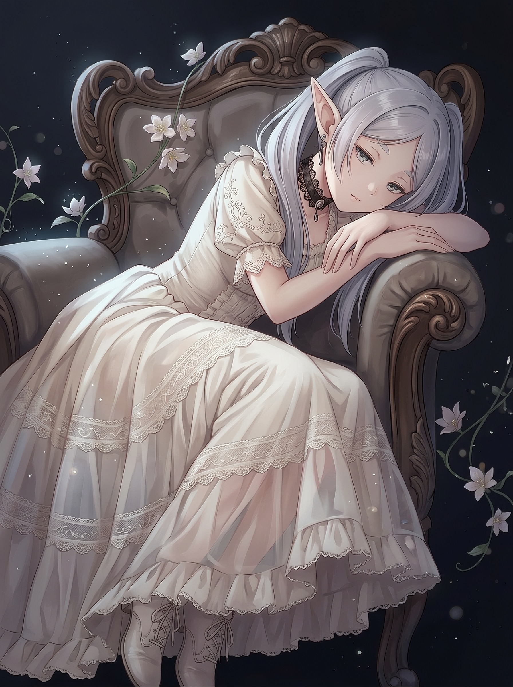 銀妖睡椅花影 | の人気AIイラスト・グラビア