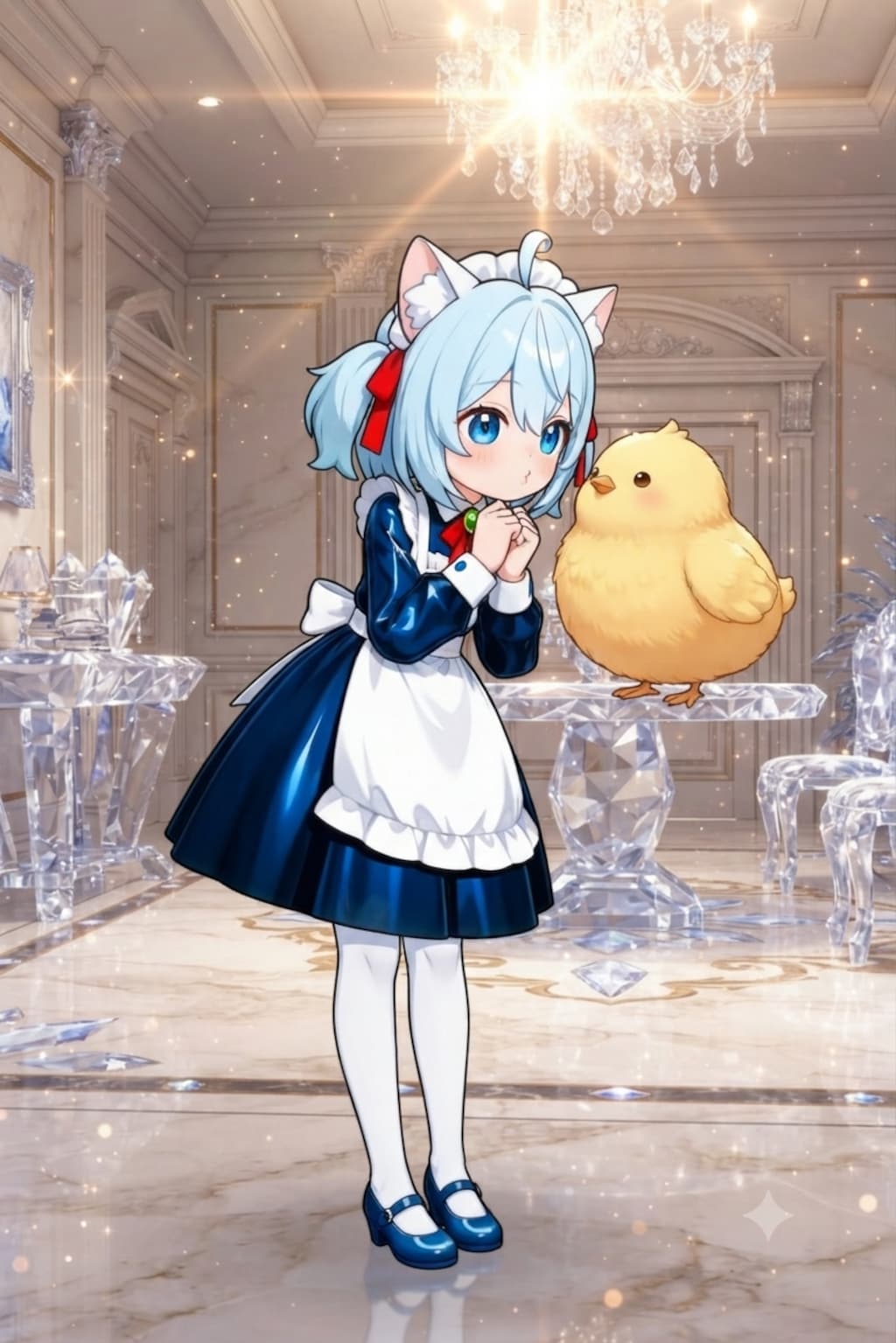 猫耳ちゃんとひよこ