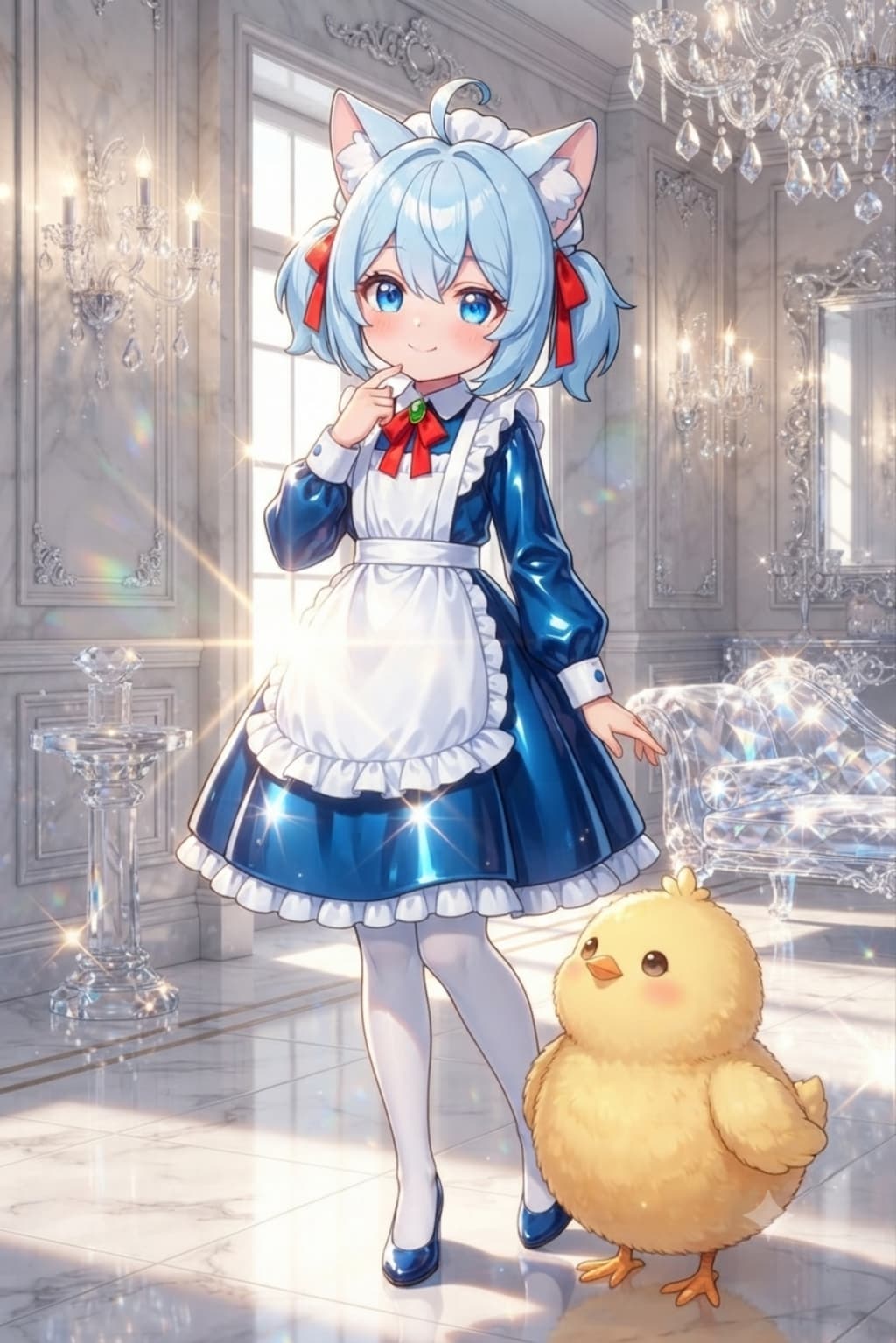 猫耳ちゃんとひよこ
