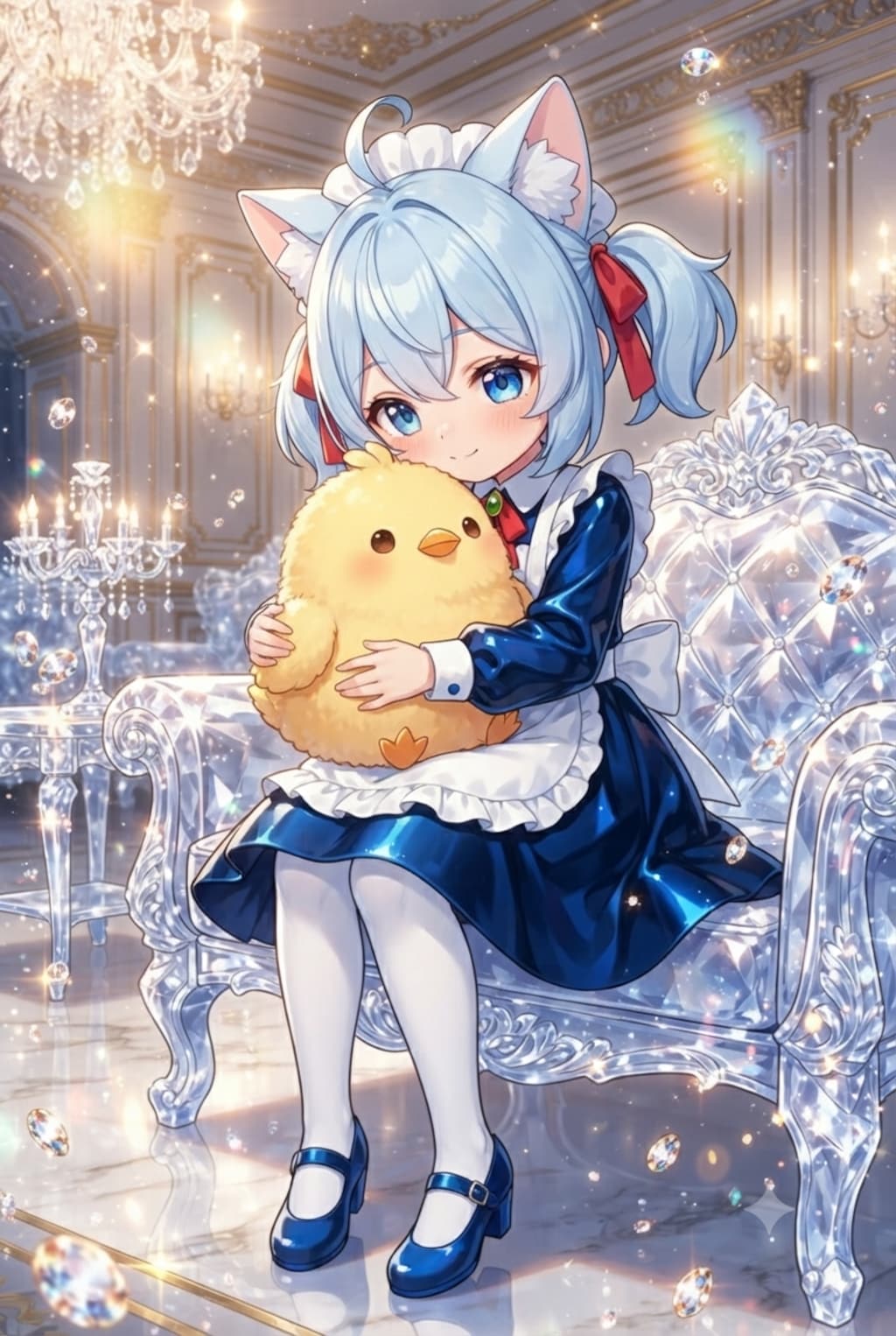 猫耳ちゃんとひよこ