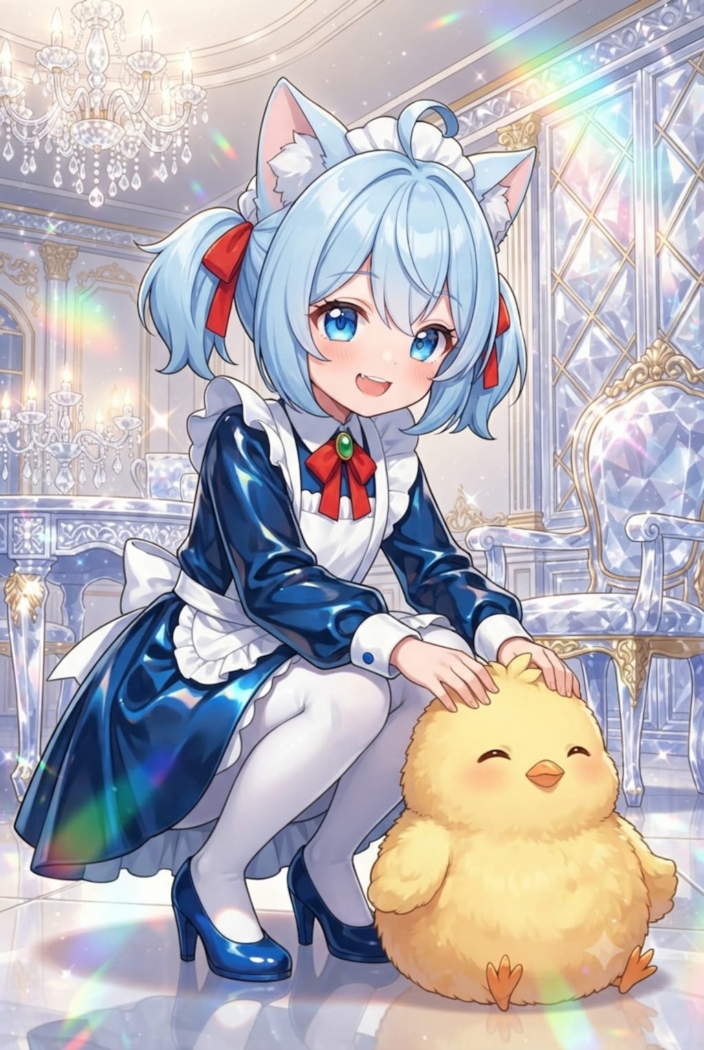 猫耳ちゃんとひよこ