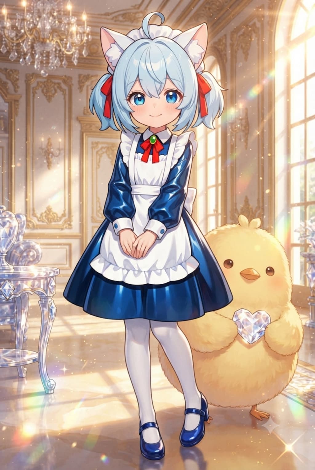 猫耳ちゃんとひよこ
