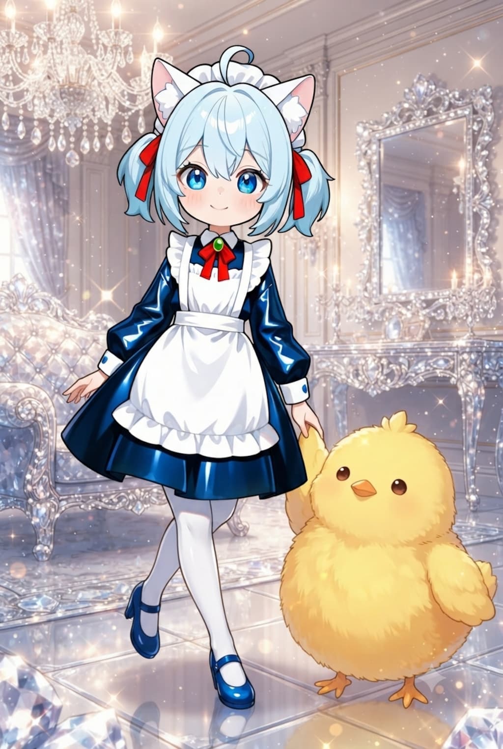 猫耳ちゃんとひよこ
