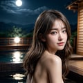 月夜の露天風呂 5枚目