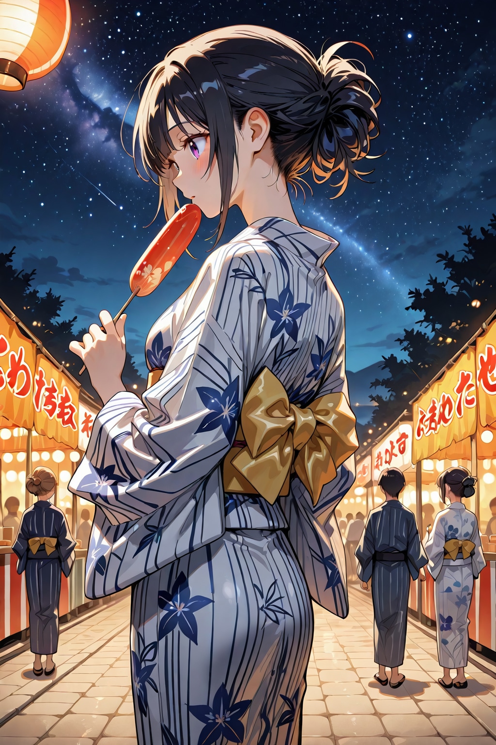 お祭り×浴衣女性