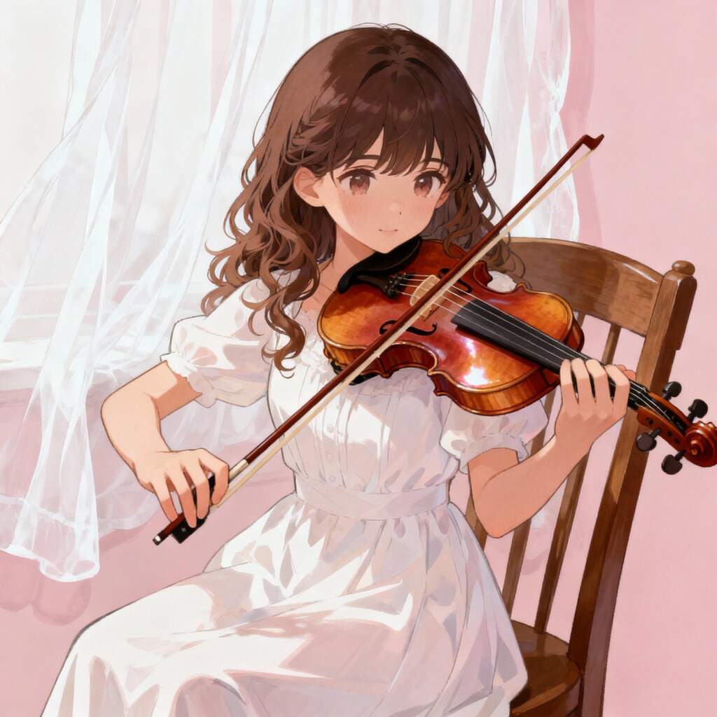 バイオリンを弾く少女