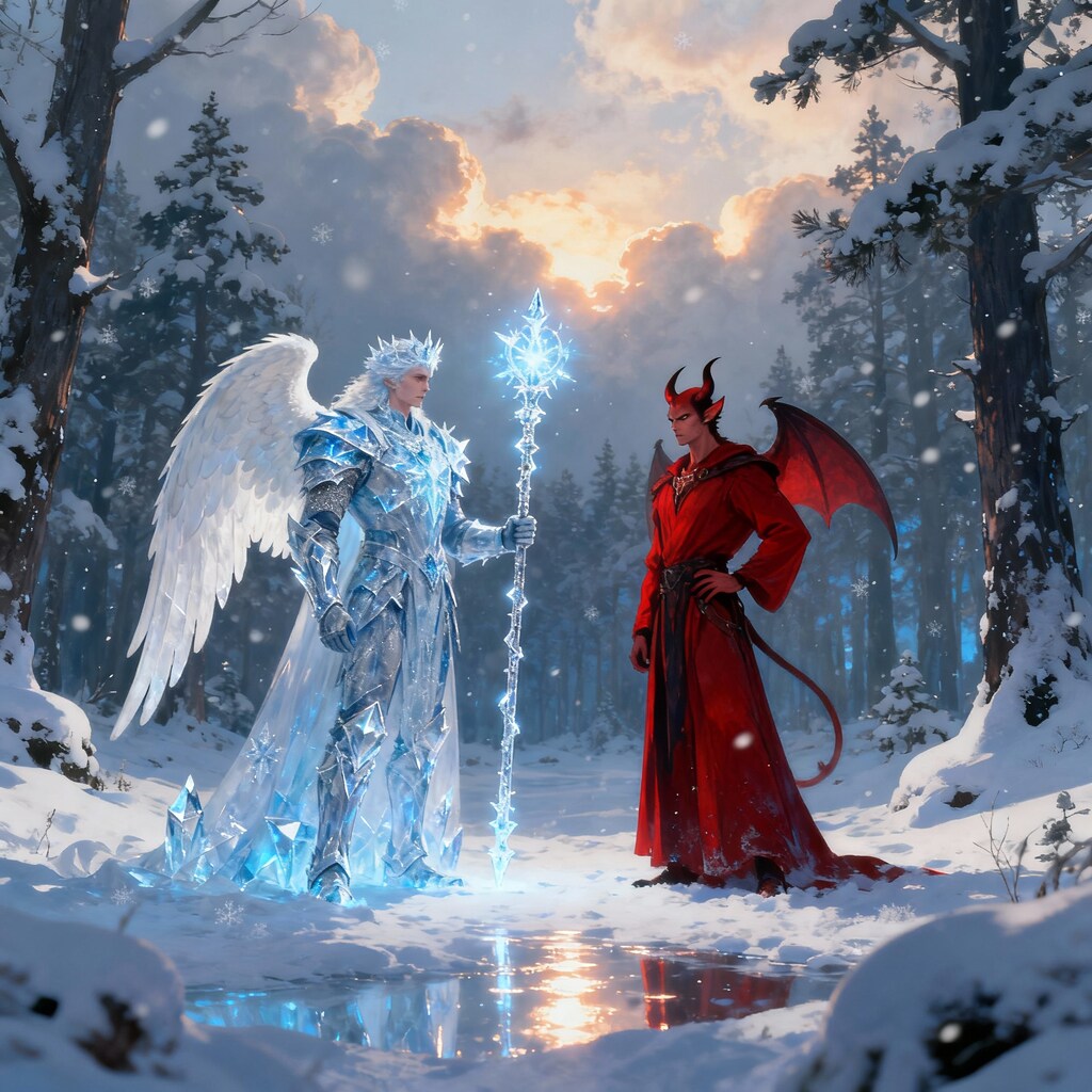 ちちぷいの森で、冬将軍の天使と赤い悪魔が対峙！