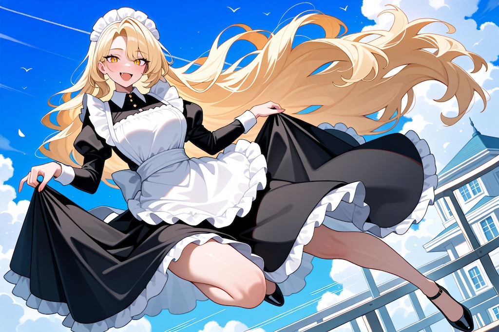 メイドさん、飛翔