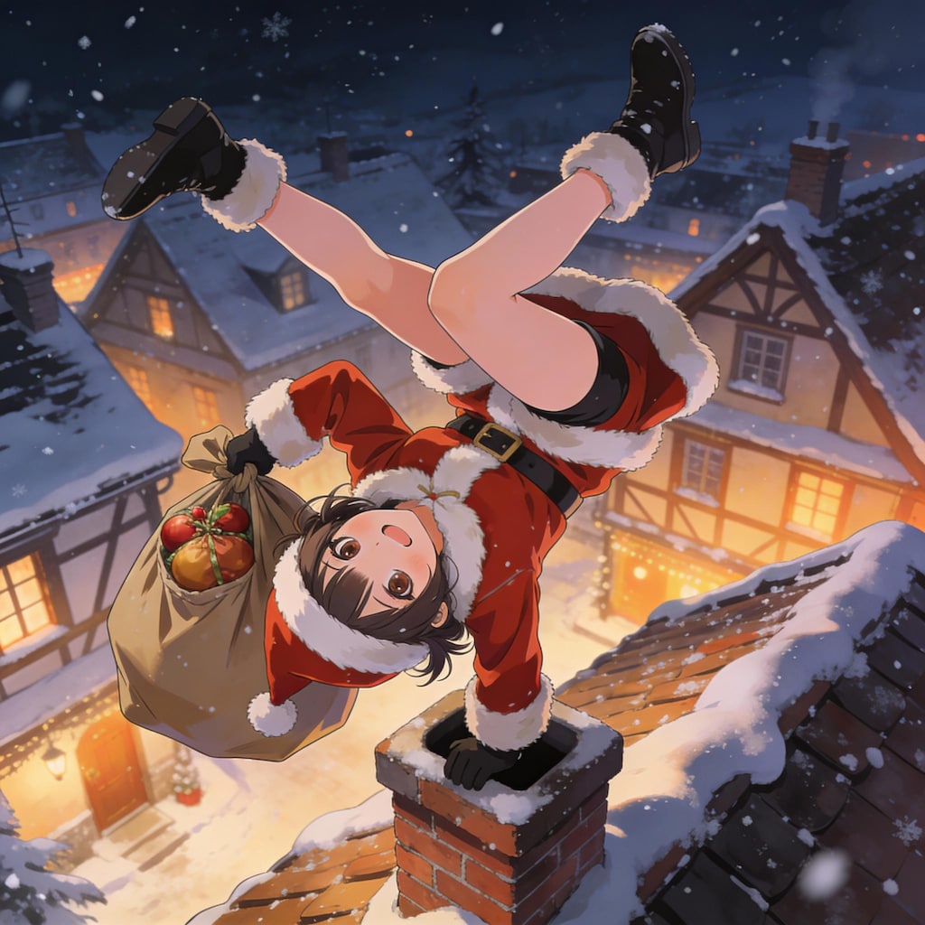 アクロバティックなサンタガール(Seedream)