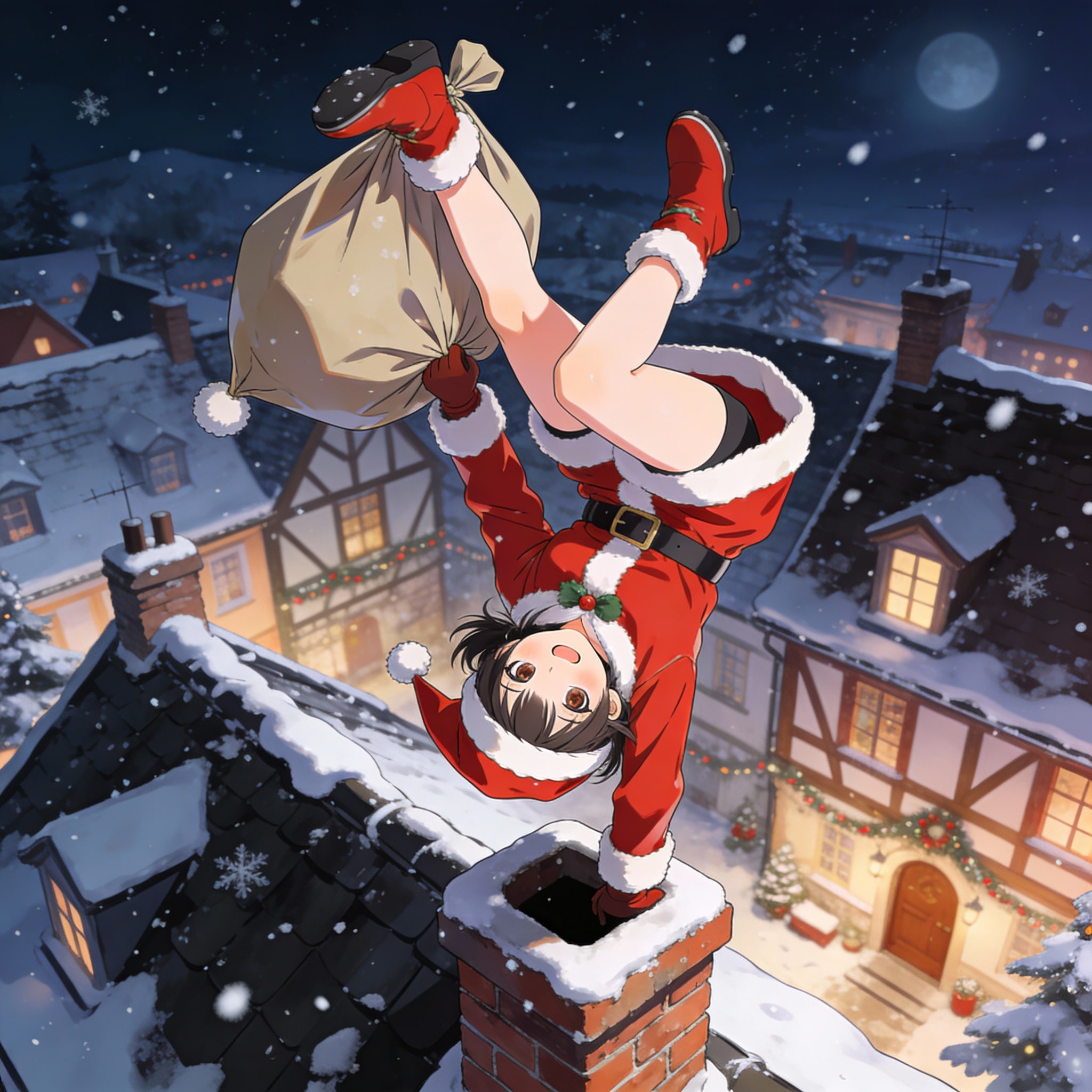 アクロバティックなサンタガール(Seedream) | の人気AIイラスト・グラビア