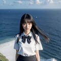 崖の上の女生徒 #7　女生徒シリーズ 2枚目