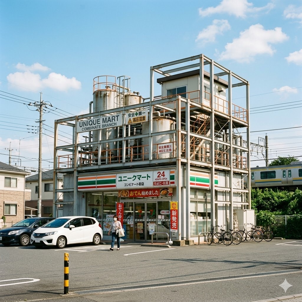 コンビナート風のコンビニ