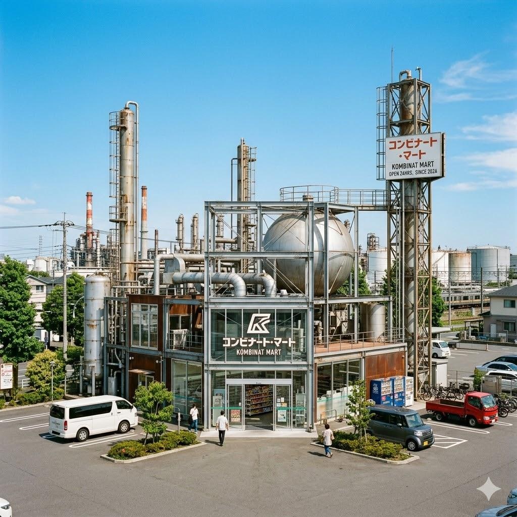 コンビナート風のコンビニ