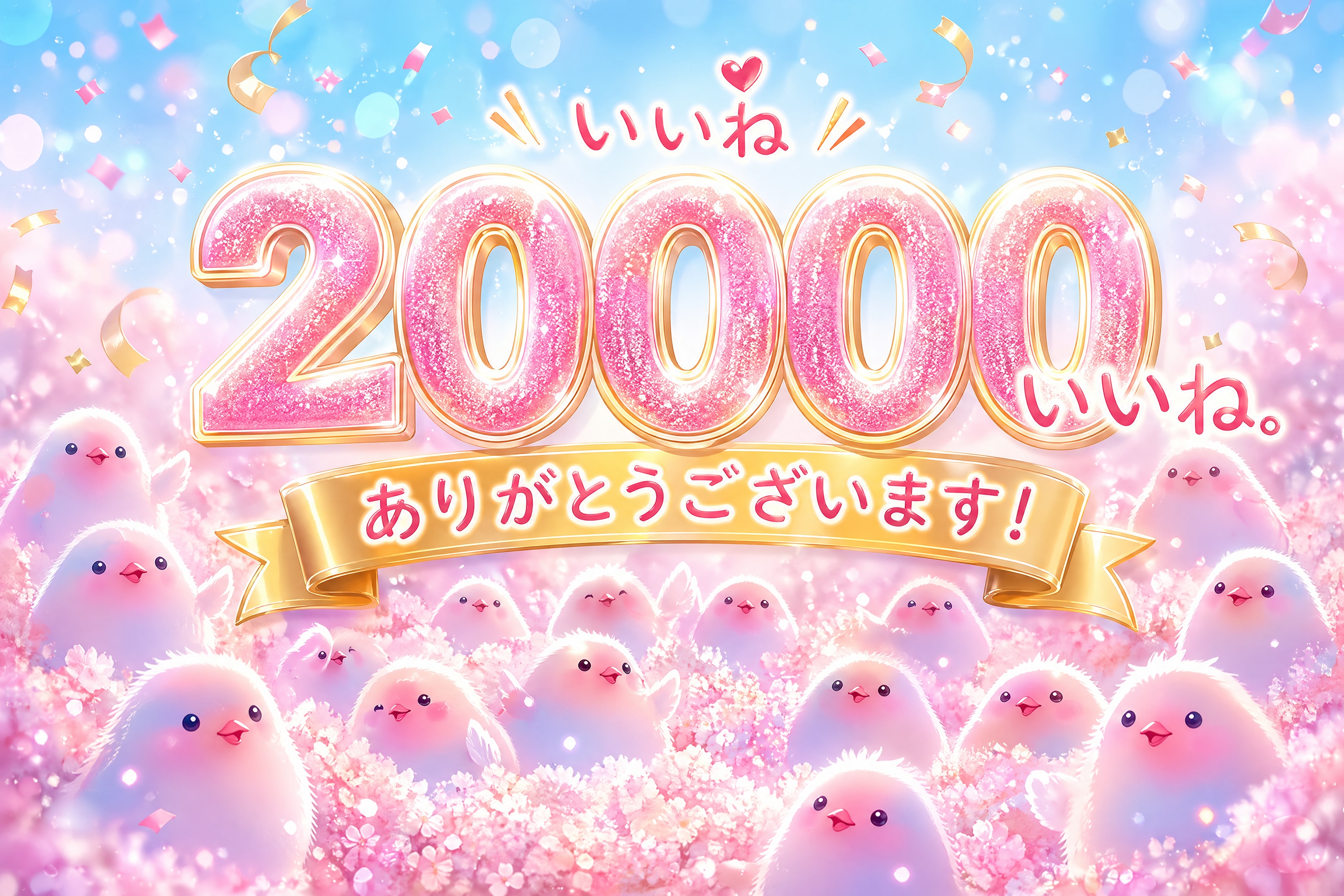 【祝】20,000いいね。ありがとうございます！（画像：もふぴよの聖地）　niji7 ▶︎ GPT2.0 | の人気AIイラスト・グラビア