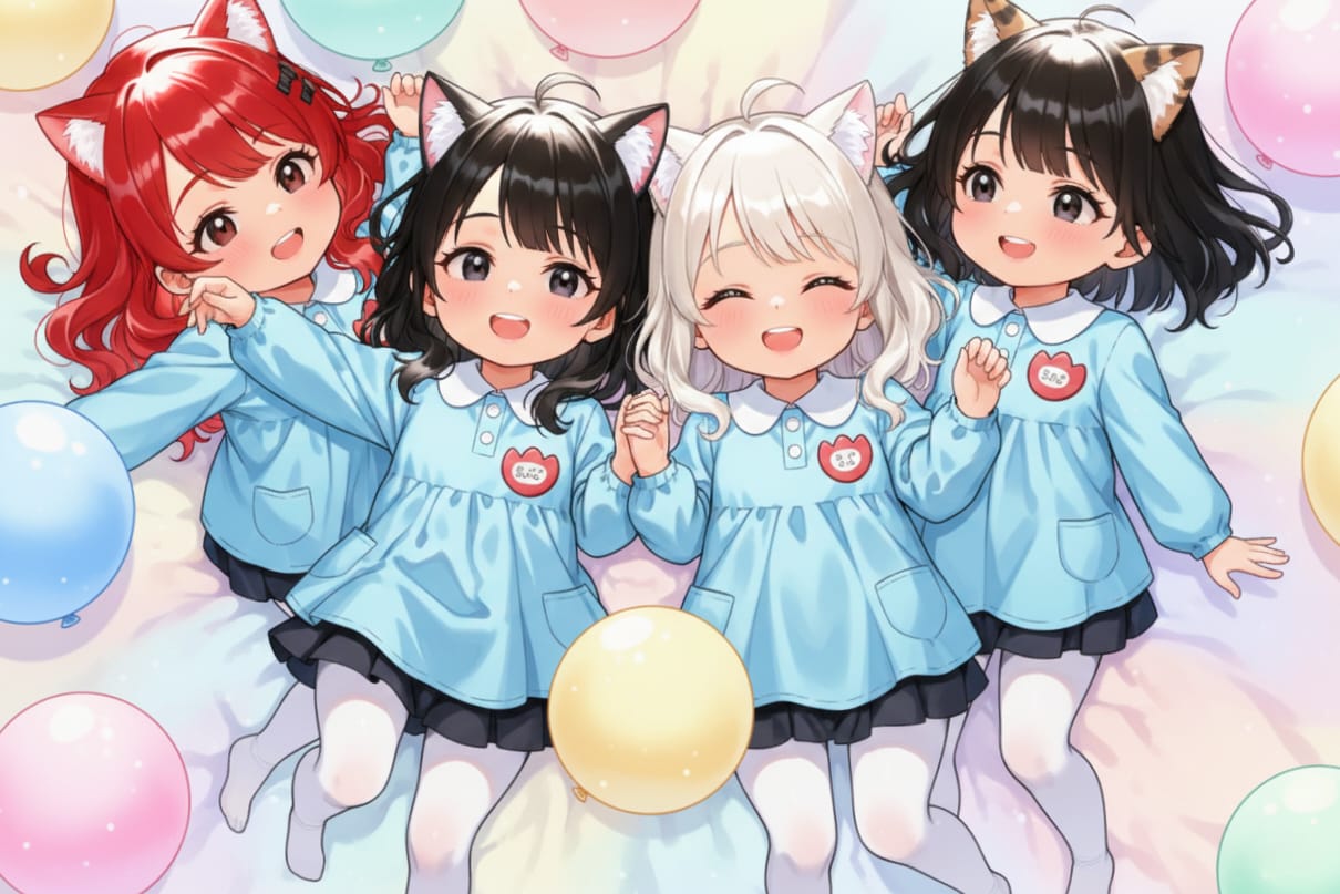 なかよし✿４にゃん娘 | の人気AIイラスト・グラビア