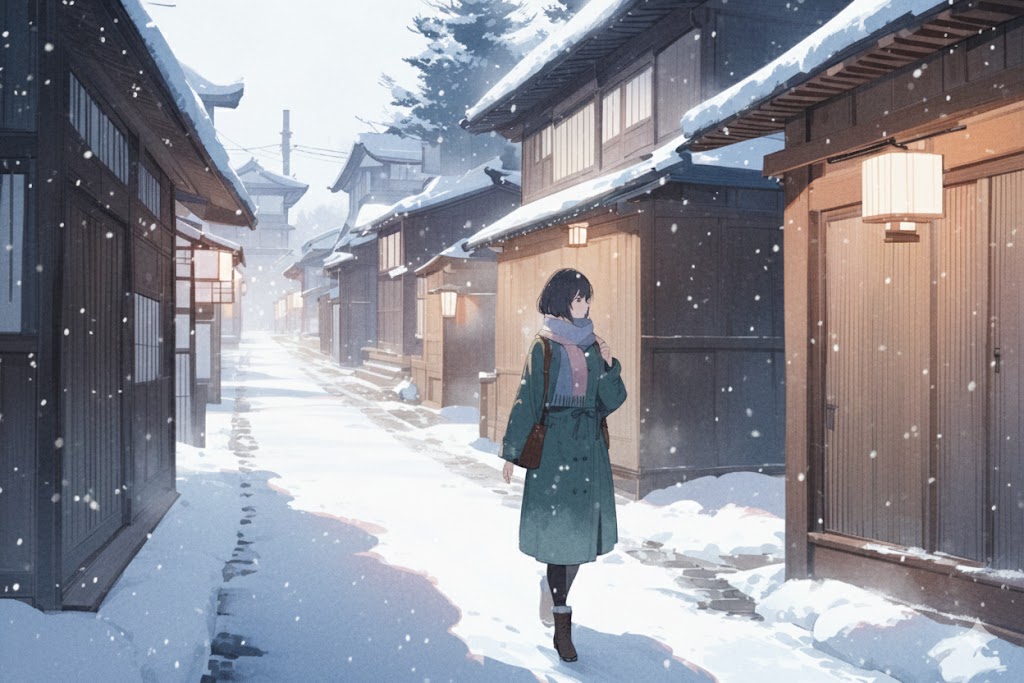 雪の旧家を訪ねる | の人気AIイラスト・グラビア