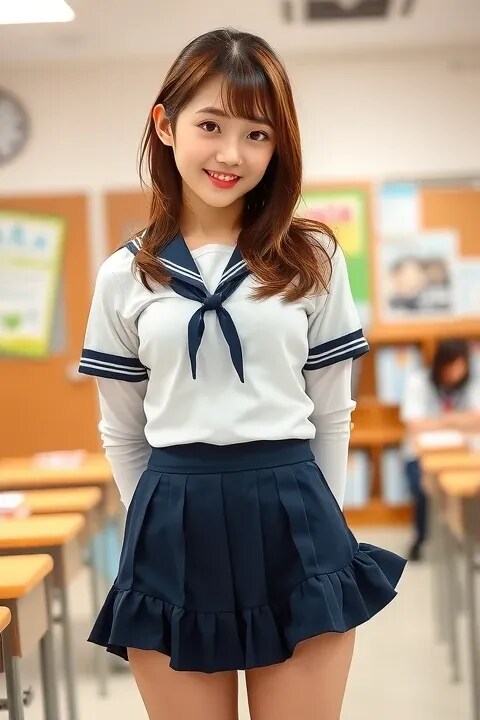 制服姿 | の人気AIイラスト・グラビア