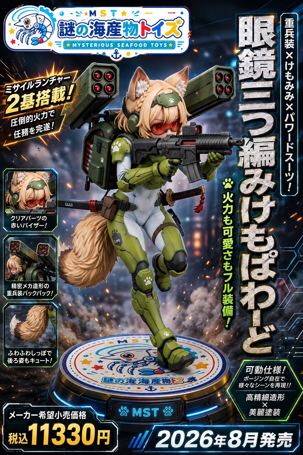 眼鏡三つ編みけもぱわーど！