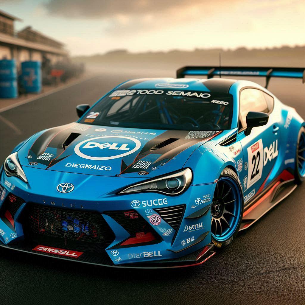 DELLカラーのトヨタ86レーシングカー | の人気AIイラスト・グラビア