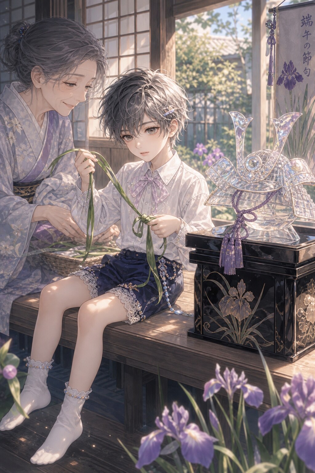 ガーリーな彼と祖母。ver.小１ | の人気AIイラスト・グラビア