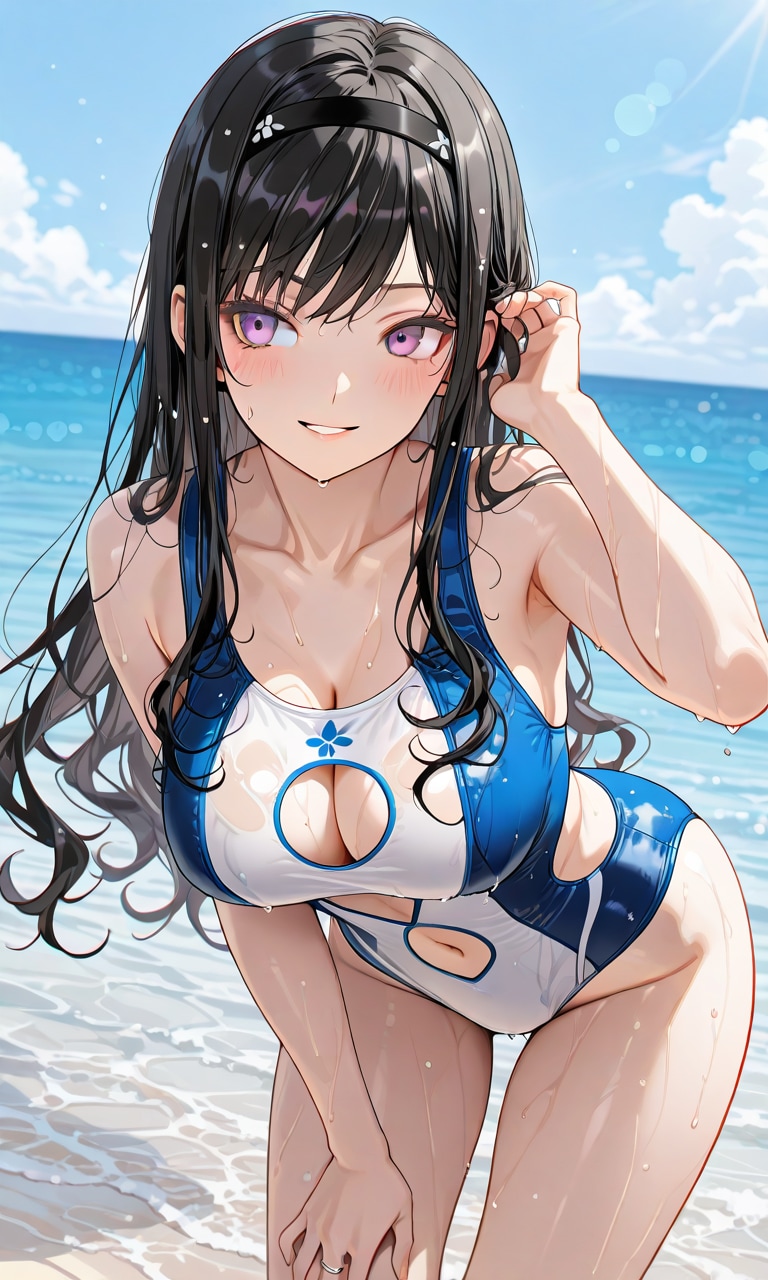はるかさんの海での水着姿