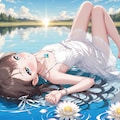 スイレンと少女 2枚目
