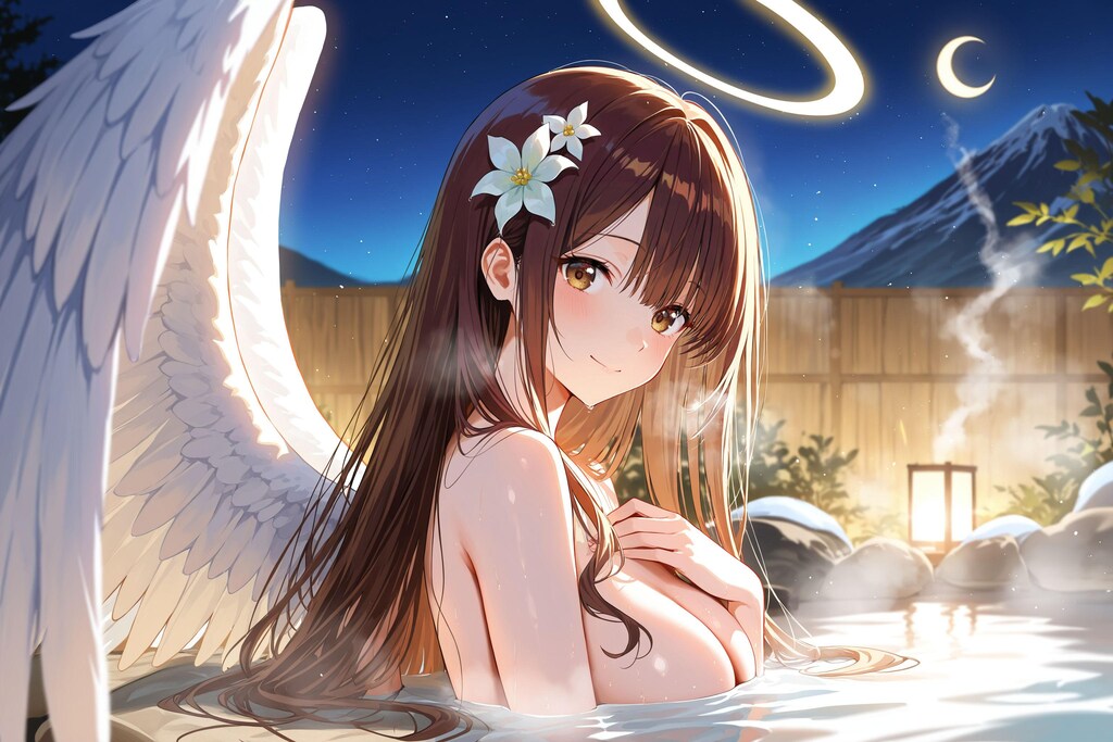 天使さん温泉で休憩中