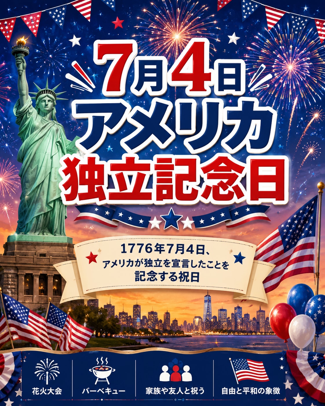 [今日は何の日 7/4] アメリカ独立記念日