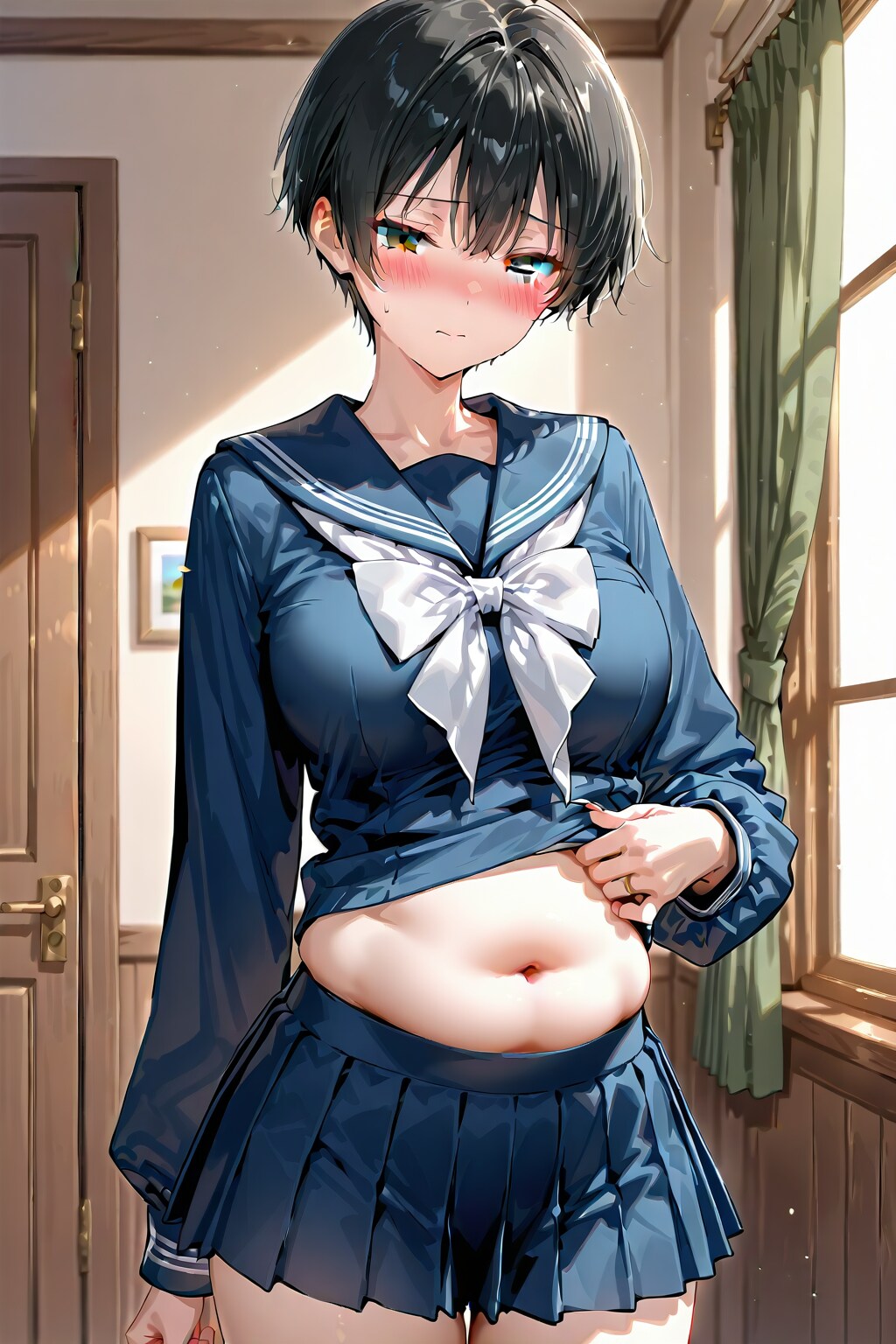 制服パツパツ