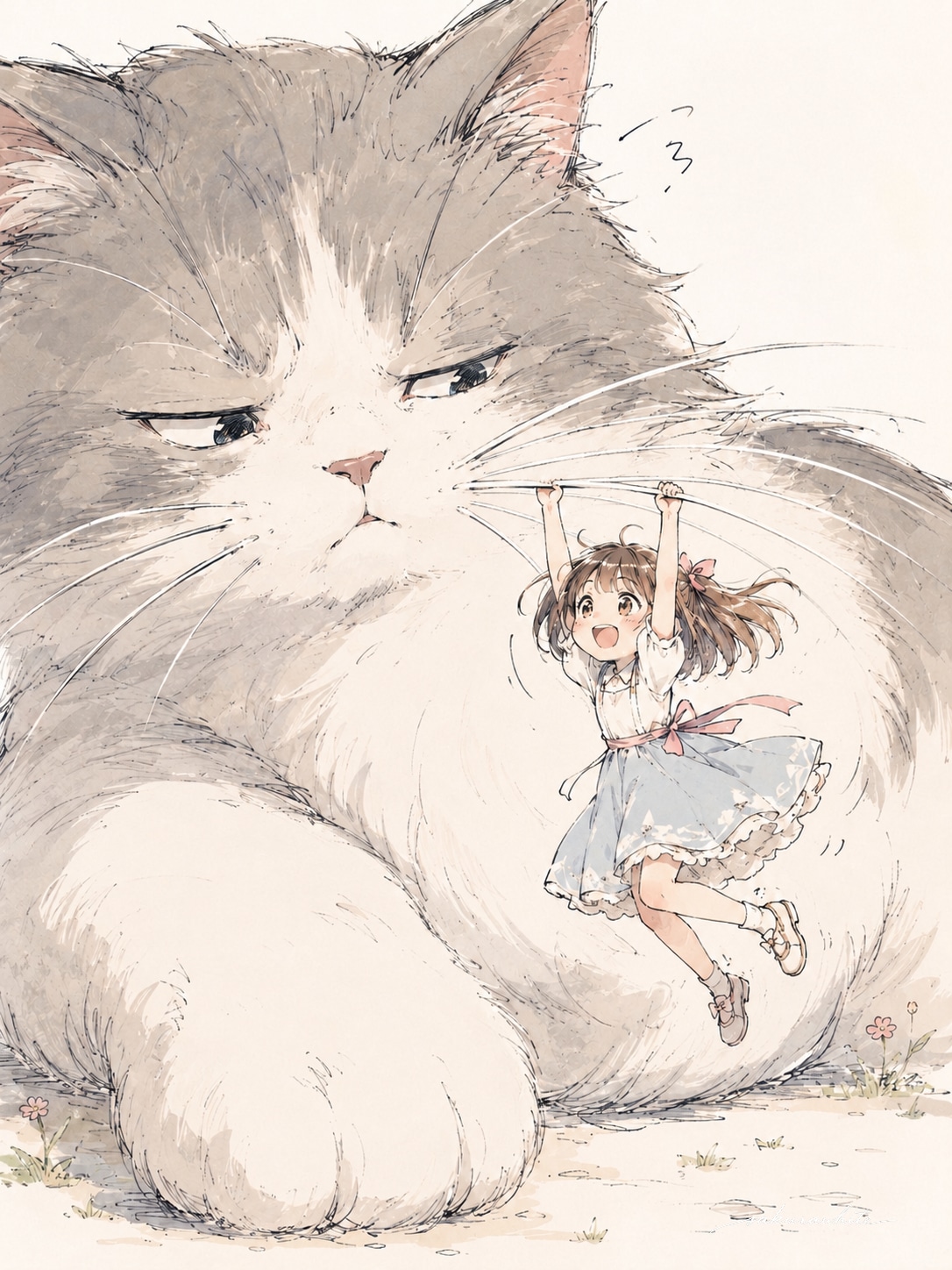 大きい猫といっしょ