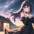 夜景と少女（ちちぷい生成機能アンバサダー🍞🥐🥖） 2枚目