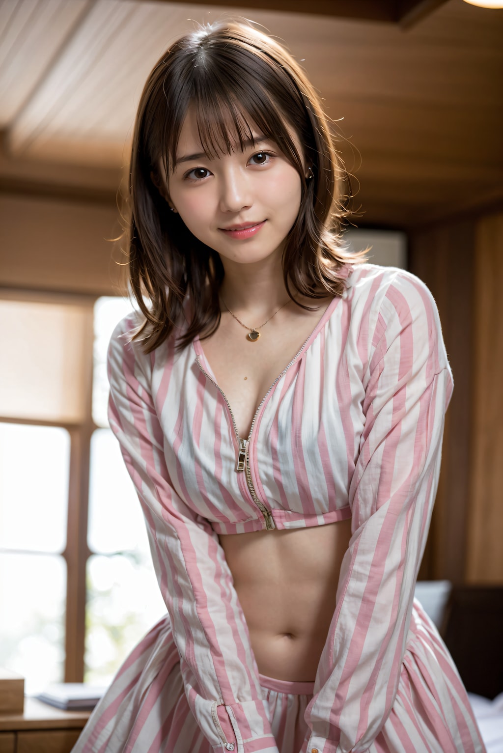 ストライプ柄ドレス