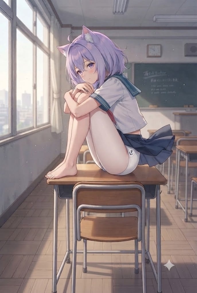 男の子はこーいう座り方好きにゃ？