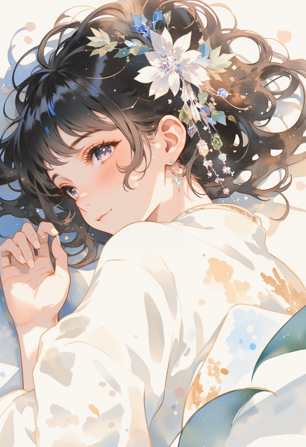 頬を赤くしている女の子