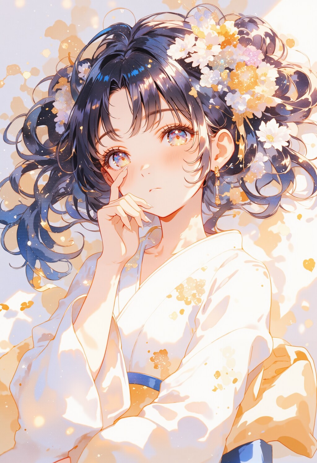 頬を赤くしている女の子