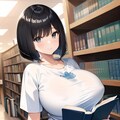 読書中の爆乳ちゃん 3枚目
