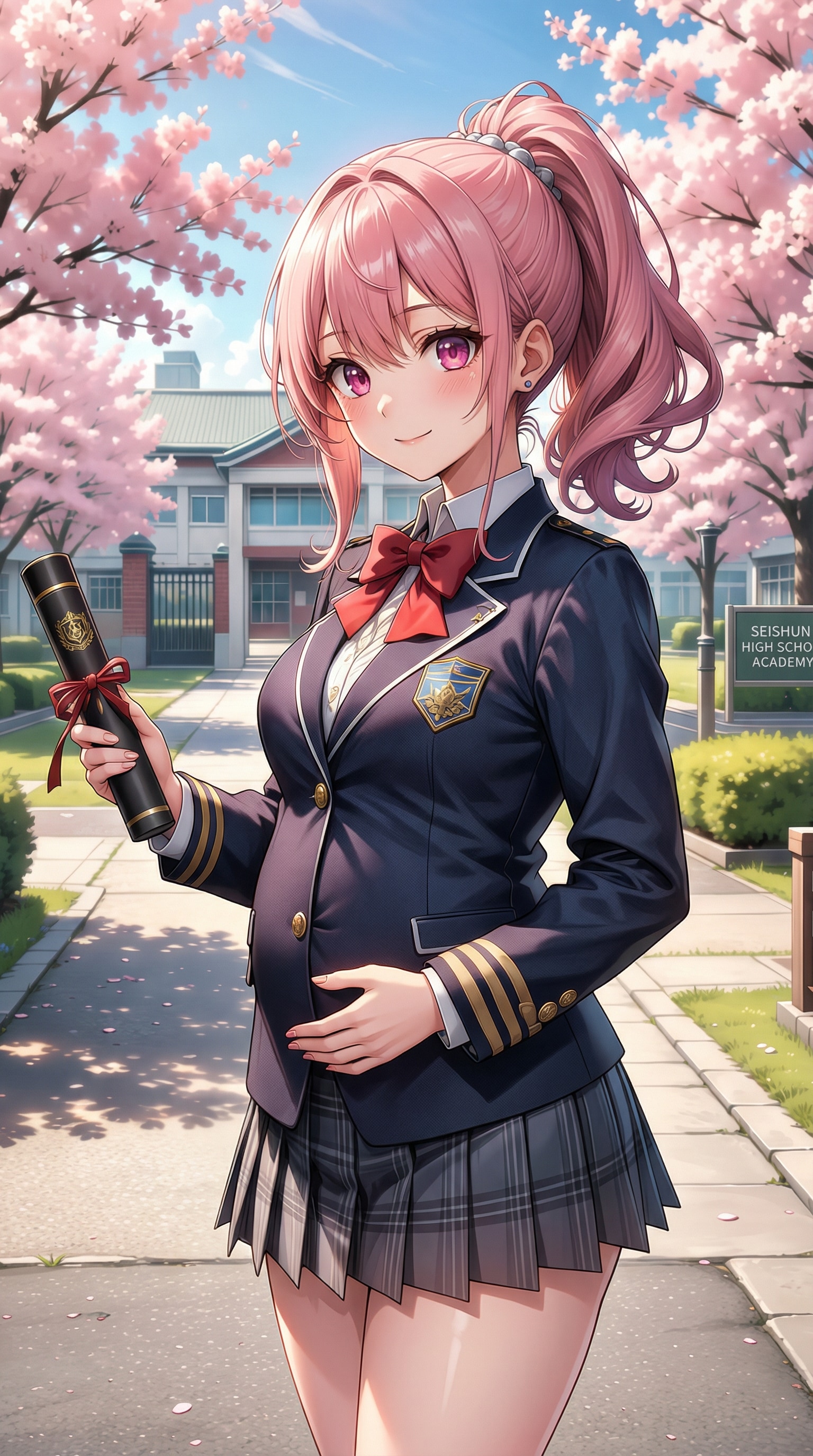 産ｶﾞ断章4 我が子と一緒に卒業式 | の人気AIイラスト・グラビア