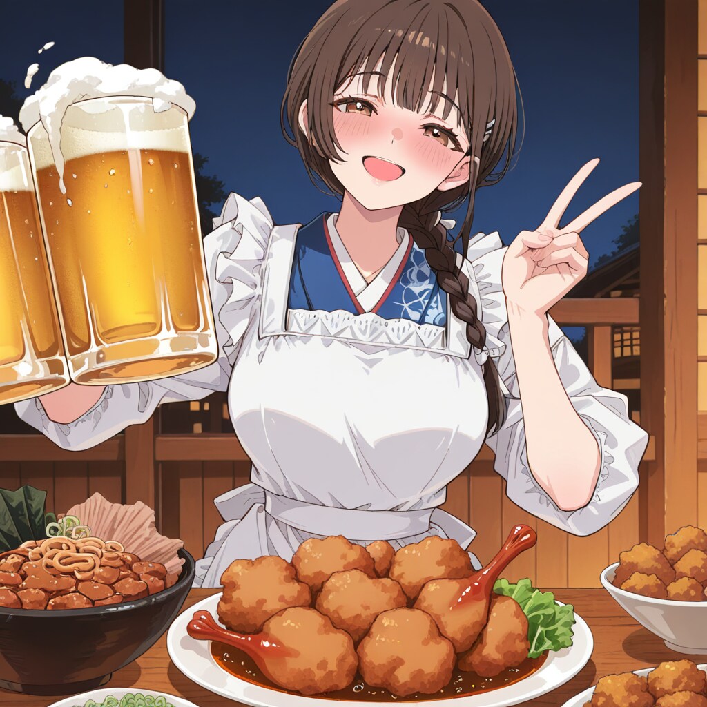 割烹着の妻　1週間、お疲れ様。