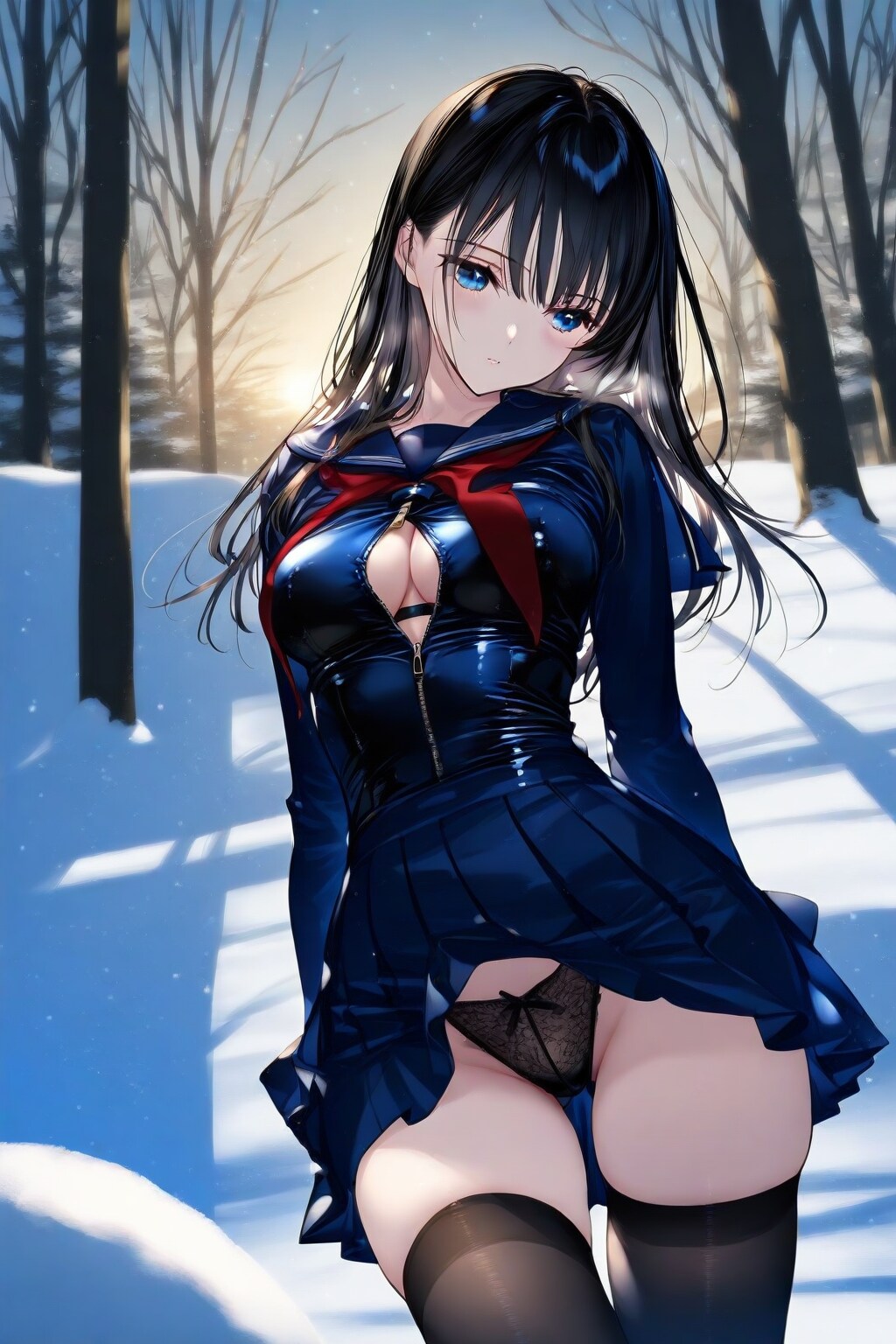 セーラー服の葵さんと雪