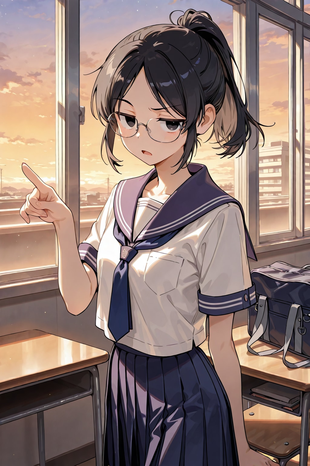眼鏡×公立ダサ制服女子４３