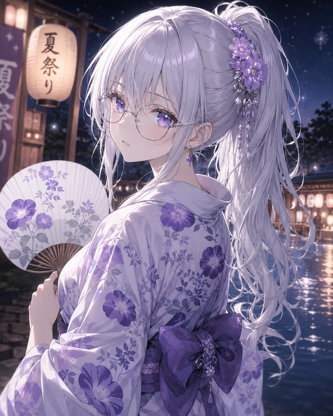 夏宵に咲く紫