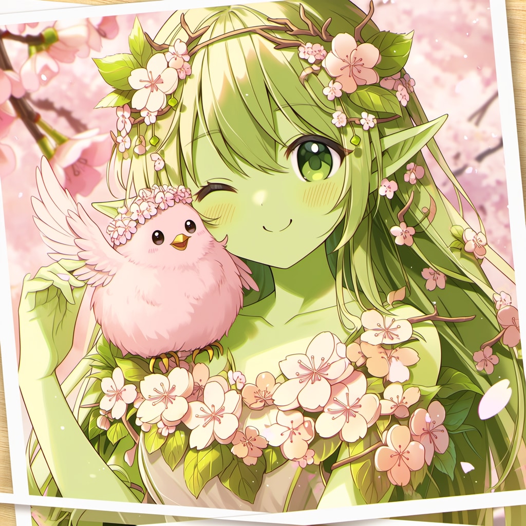 カラシニコフ月島家の桜ドリアードちゃんとハイチーズ（１）もふぴよ　niji7