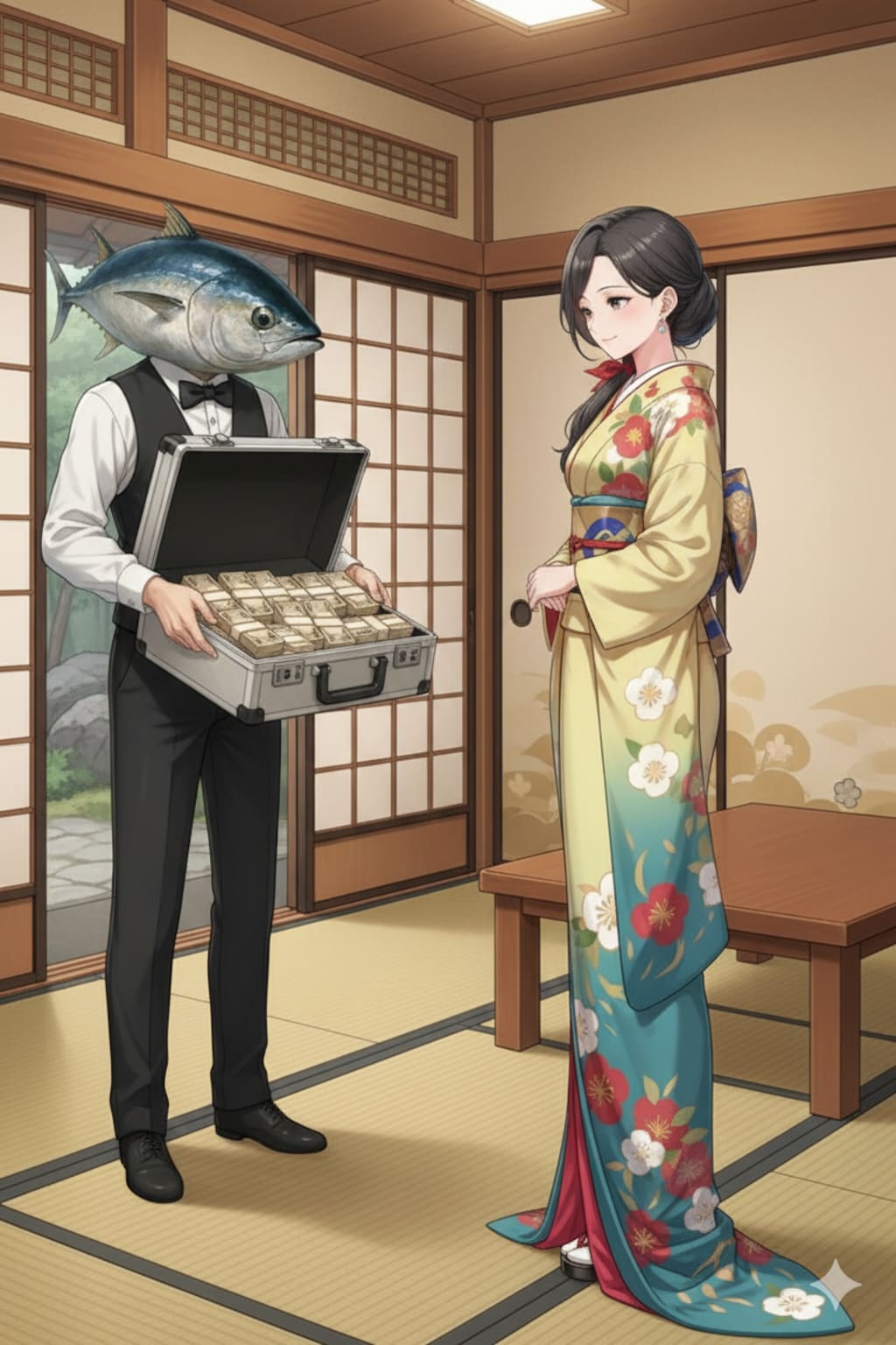 【よその子、新妻・鈴音さん】よその主さんにプレゼント貰ったり、うちの子メアリー先生とお茶したり😊