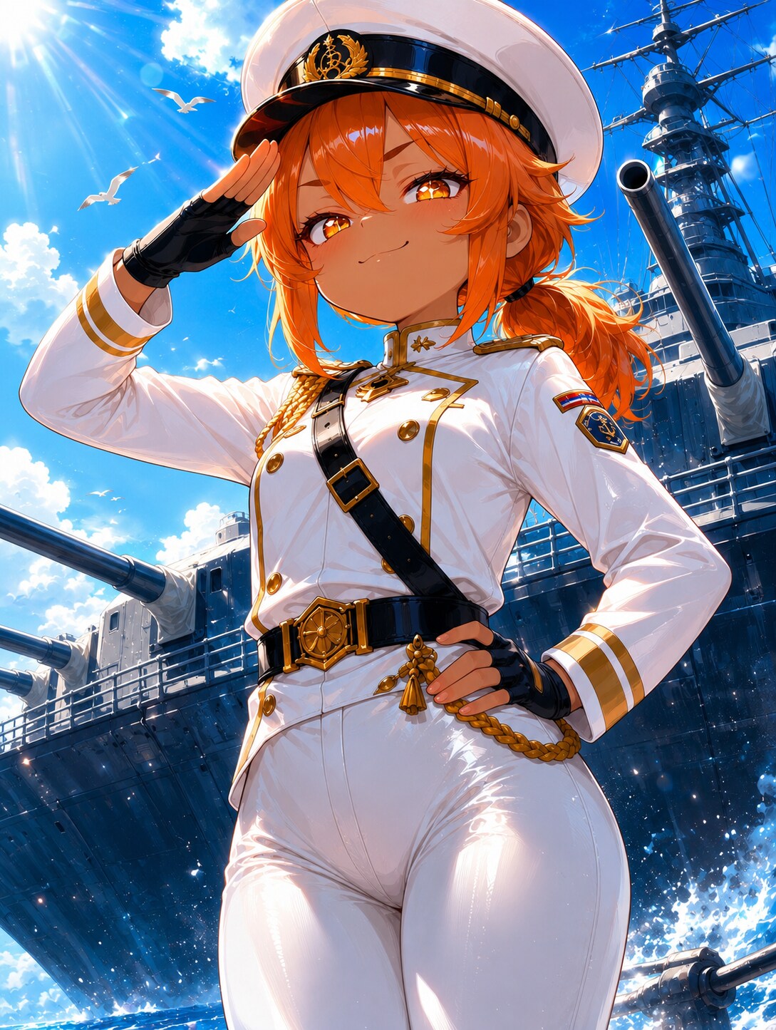 ちーちゃんで軍服白パンツスタイル(∩´∀`∩)💕