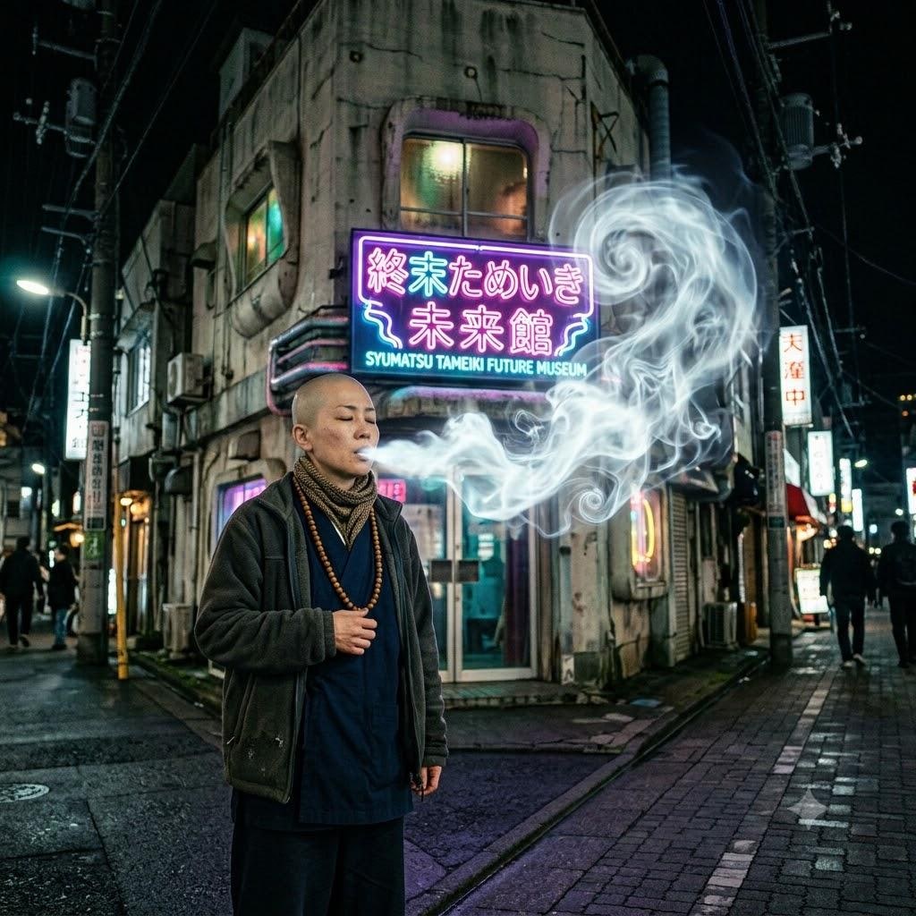 白湯を飲む尼僧の溜息