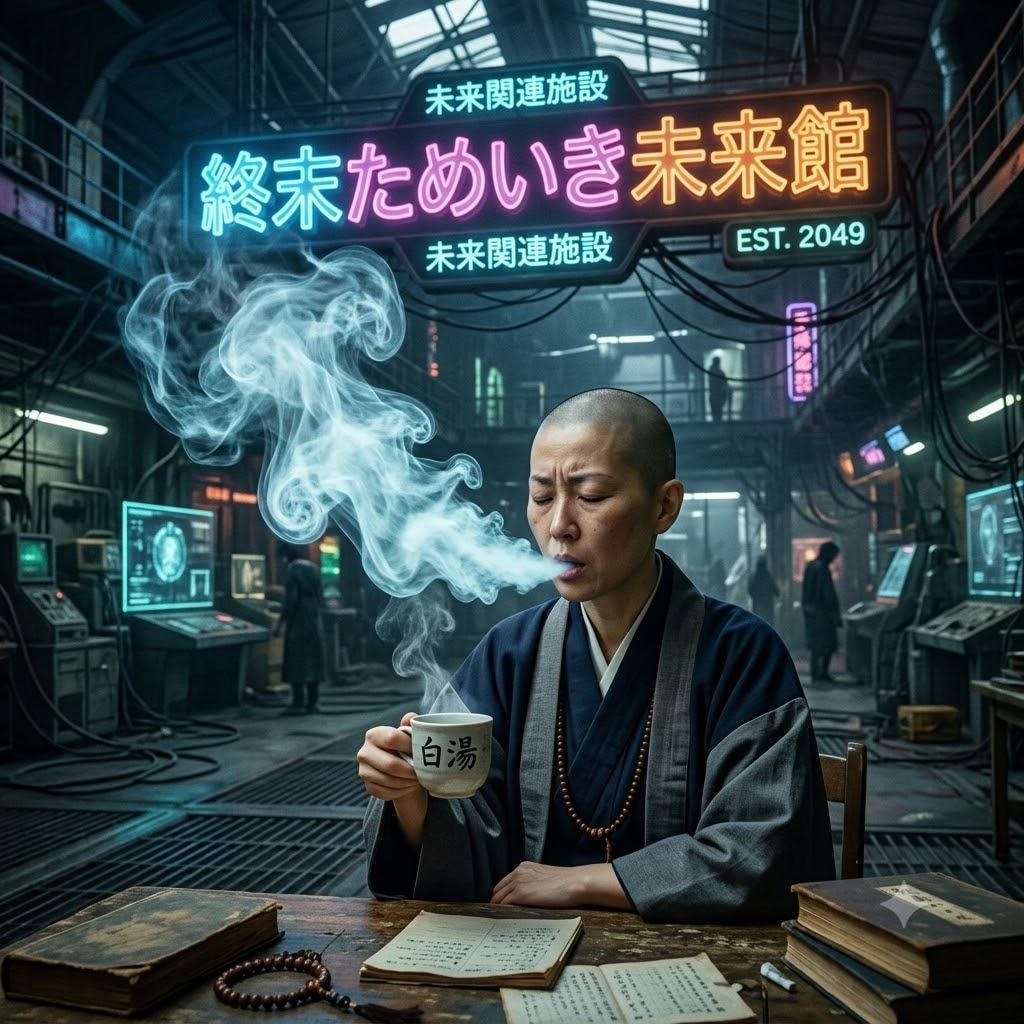 白湯を飲む尼僧の溜息
